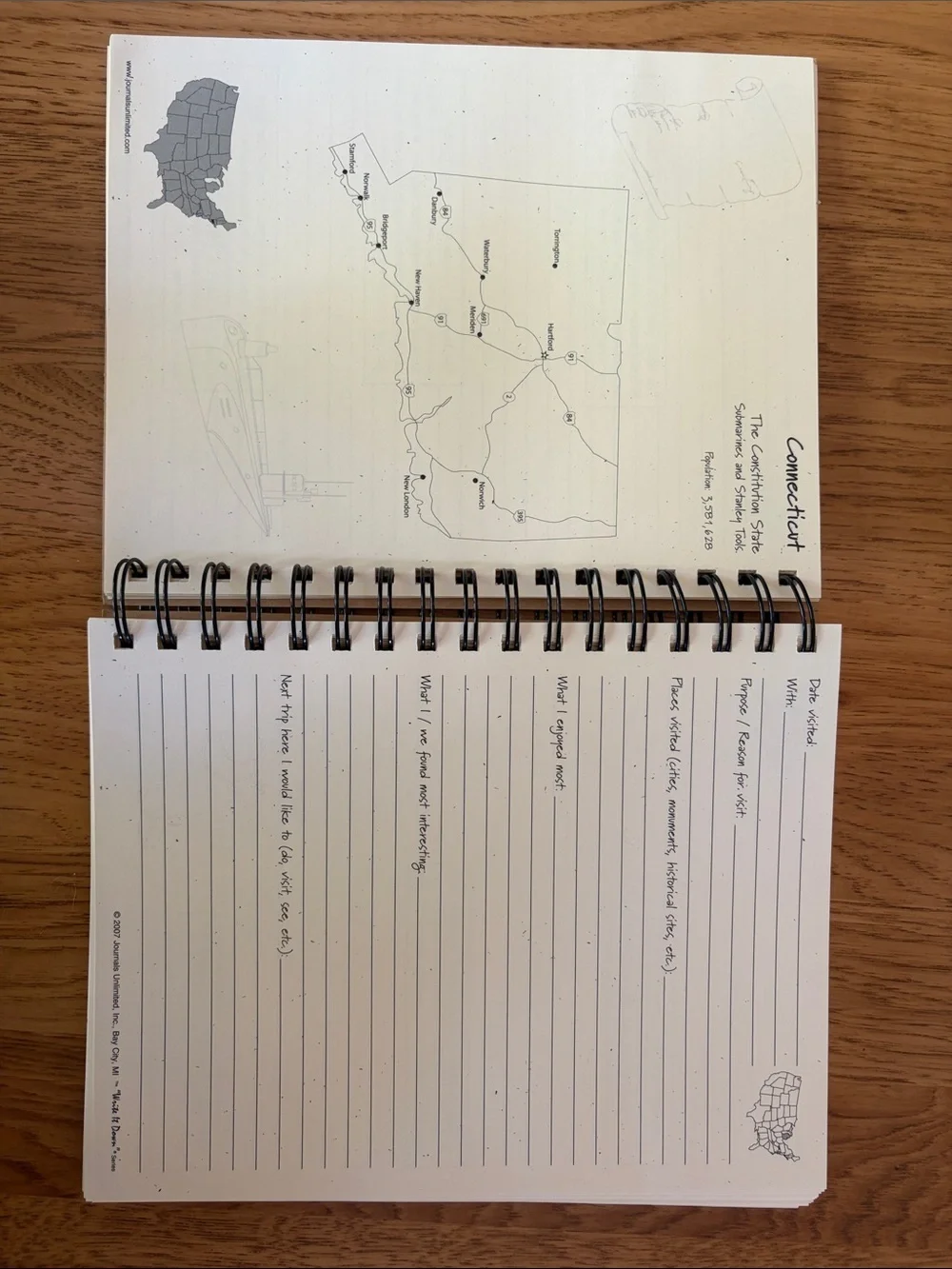 Let's Go See All 50! Visit All 50 States Journal - Brown Spiral Notebook 9x 7